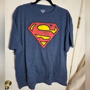 Superman Men's Short Sleeve T-Shirt Blue Size 2XL